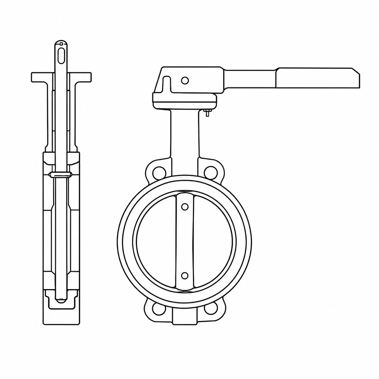 Custom Butterfly Valve Design Drawing (1)